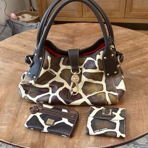 Dooney & Bourke Giraffe Print Shoulder Bag Set